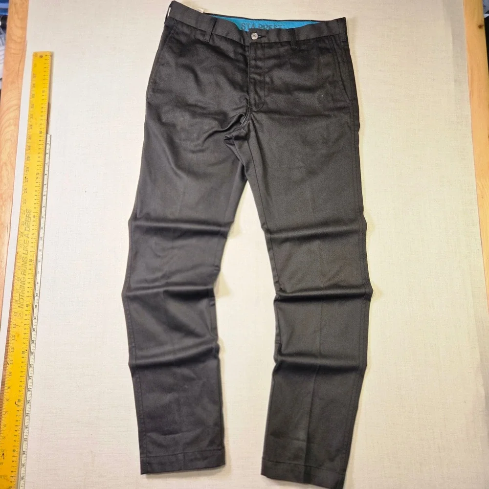 Levis Sta-Prest Chino Pants 33x34 Mens Black Slim Fit Tapered Trousers Workwear